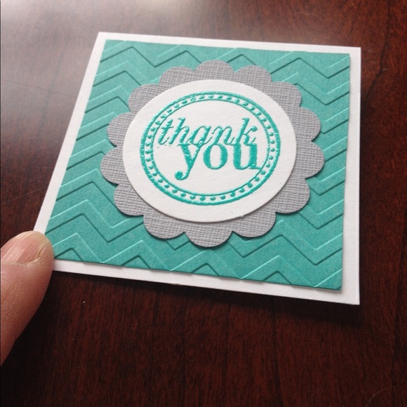 Set of Handmade Thank You mini cards (9 cards per set) - Picture 2 of 11